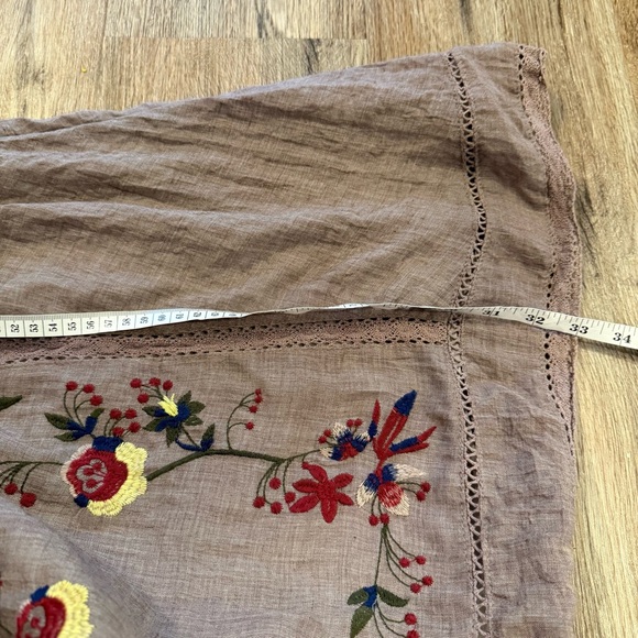 Umgee Mini Dress Women’s Med Brown Taupe Embroidered Floral Lace Crochet Boho - Picture 10 of 11